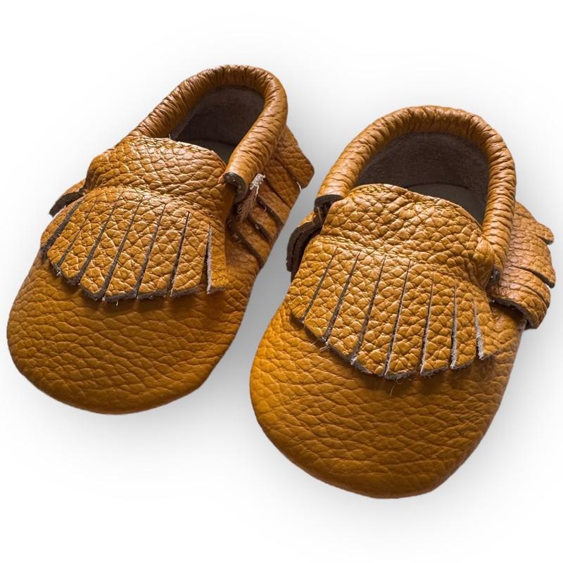 NWT Genuine Leather Baby Moccasins – Classic Tan Fringe - 24-36 Months