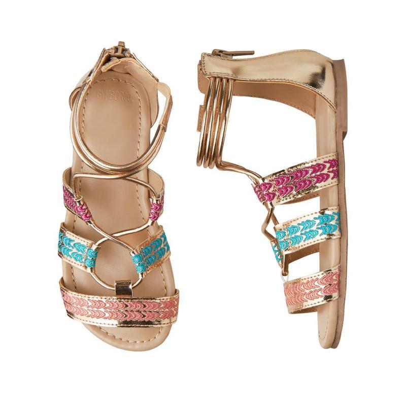 NWT Gymboree Embroidered Sandals Shoes Girls 9 10 11 12 13 2