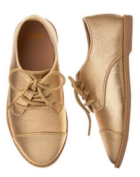 NWT Gymboree Kitty in Pink Girls Gold OxFord Shoes 11 12 13 1 2