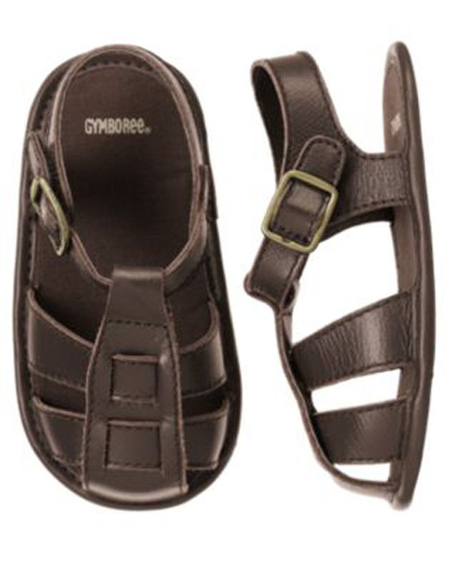 NWT GYMBOREE Monkey Trouble BROWN LEATHER FISHERMAN SANDALS SZ 01