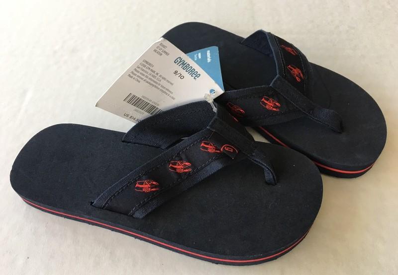 NWT Gymboree Salt Washed Sz 9/10 Navy & Red Lobster Flip Flop Sandals