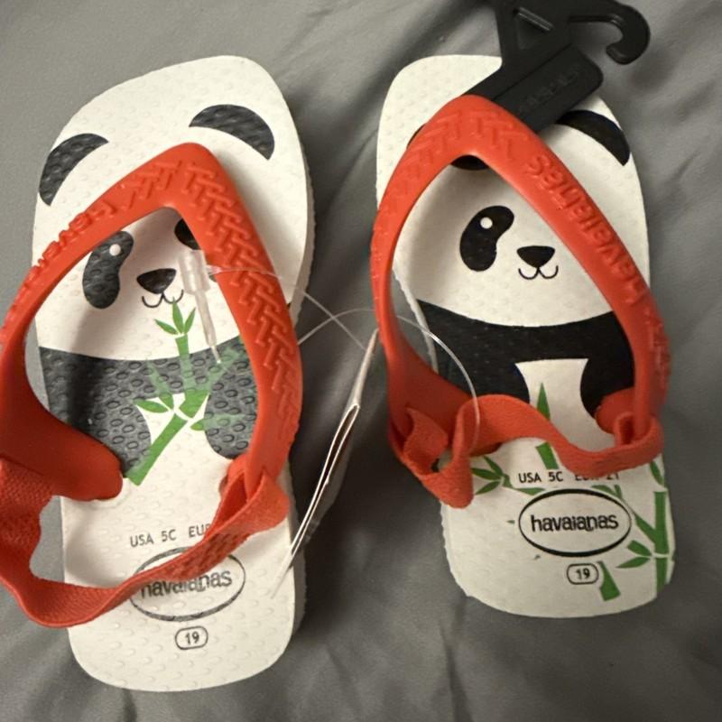 NWT HAVAIANAS PANDA BABY FLIP FLOPS Back Strap Sandals Child’s Size 5C