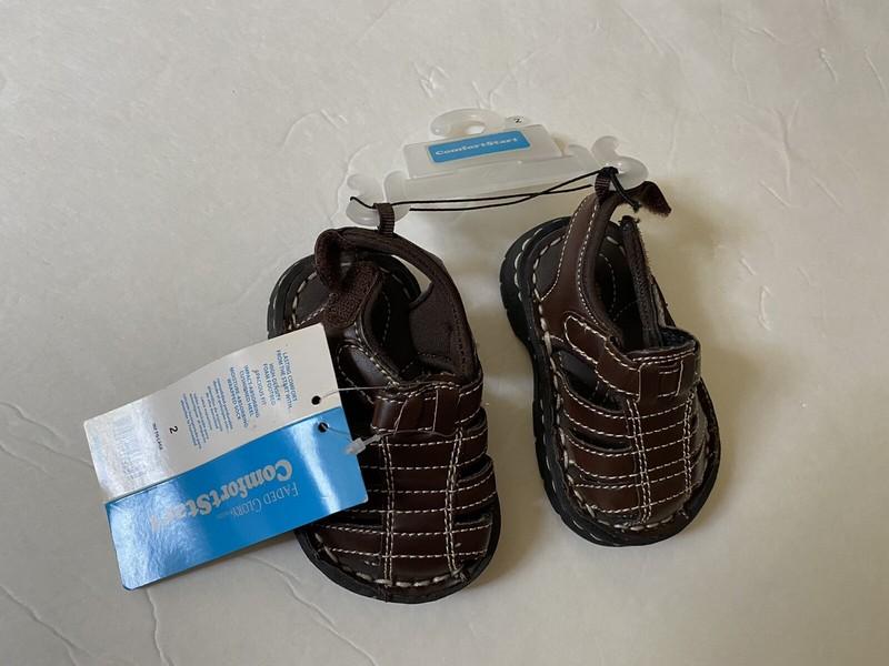 NWT INFANT BOYS FADED GLORY COMFORT START SANDALS SZ-2 NWT