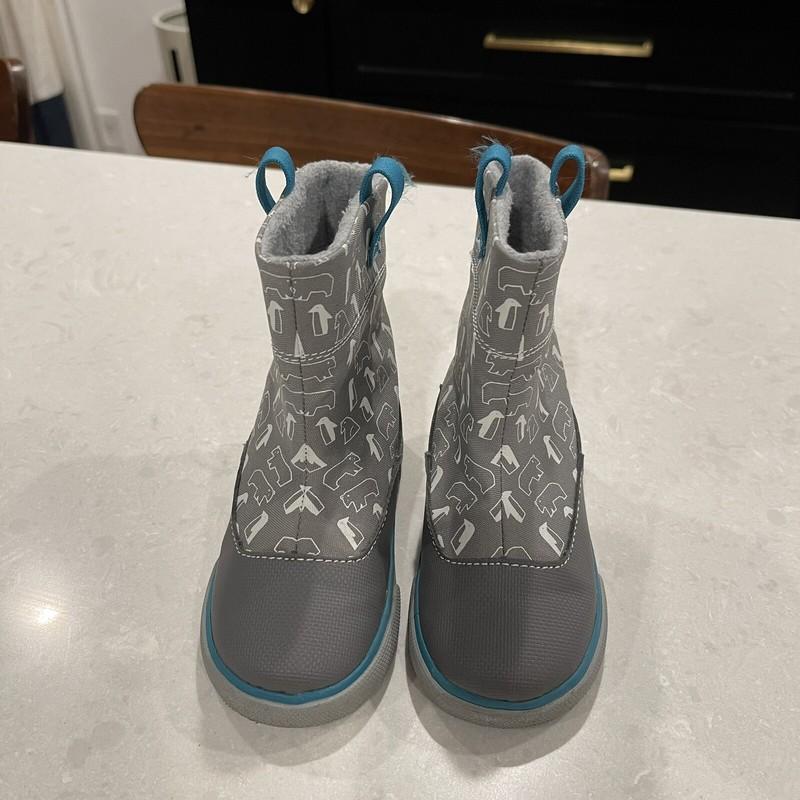 NWT Little Boys See Kai Run Snow Friend Ripley Winter Boots Size 8 Blue Gray