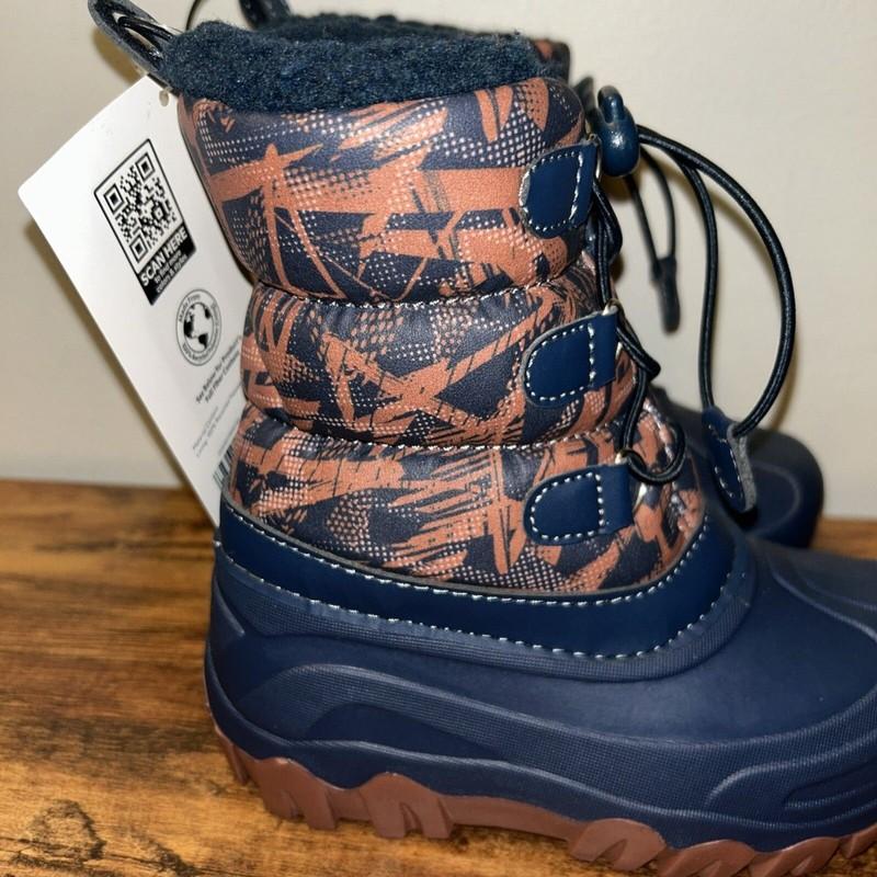 NWT Member's Mark Youth Snow Boots Size 11/12 Navy/ Orange Boy