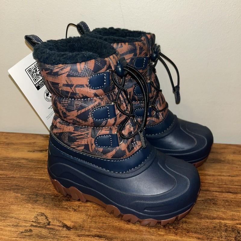 NWT Member's Mark Youth Snow Boots Size 11/12 Navy/ Orange Boy