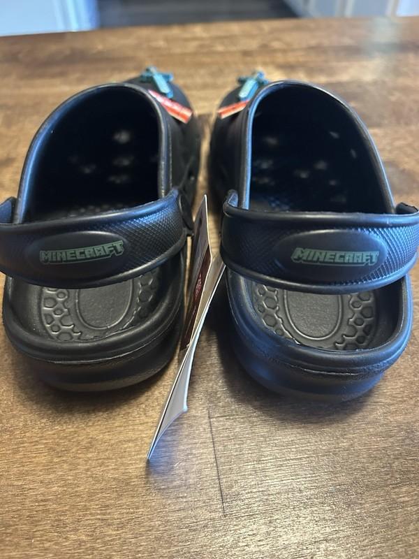 NWT Minecraft Boys Girls Clogs Shoes Sandals Black 11 11.5 Youth Mojang Studios