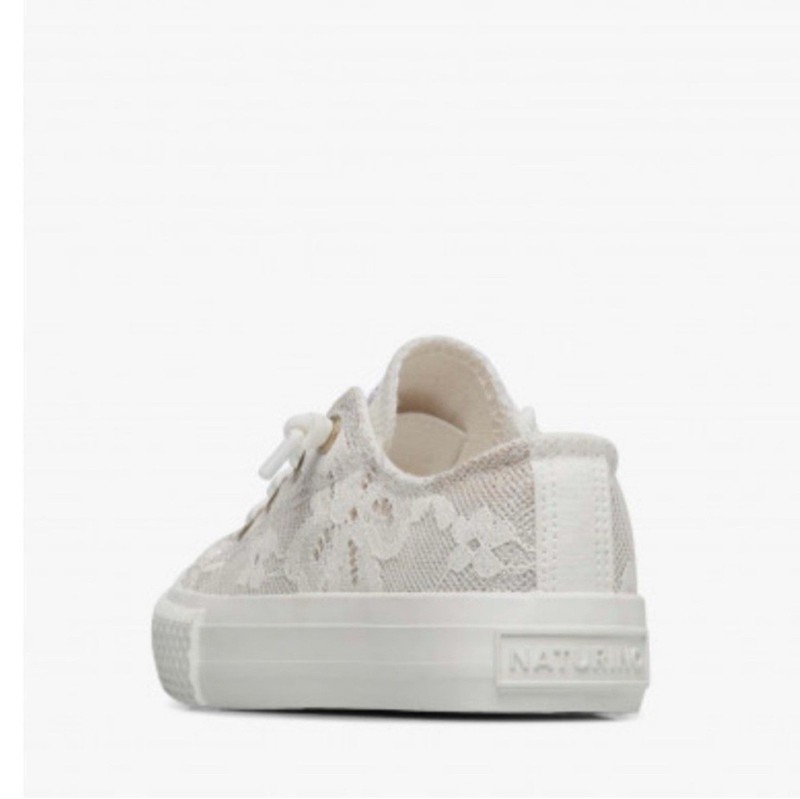 NWT NATURINO AYASY. Fabric Sneakers In White - Size 9.5