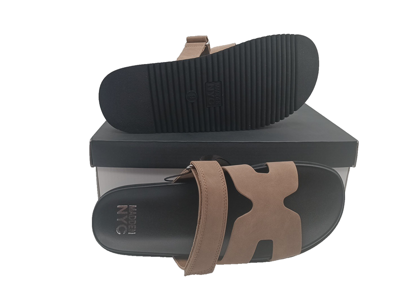 NWT NIB Madden NYC Women's Footbed Sandals Slip-On Medium Width Brown Size 9