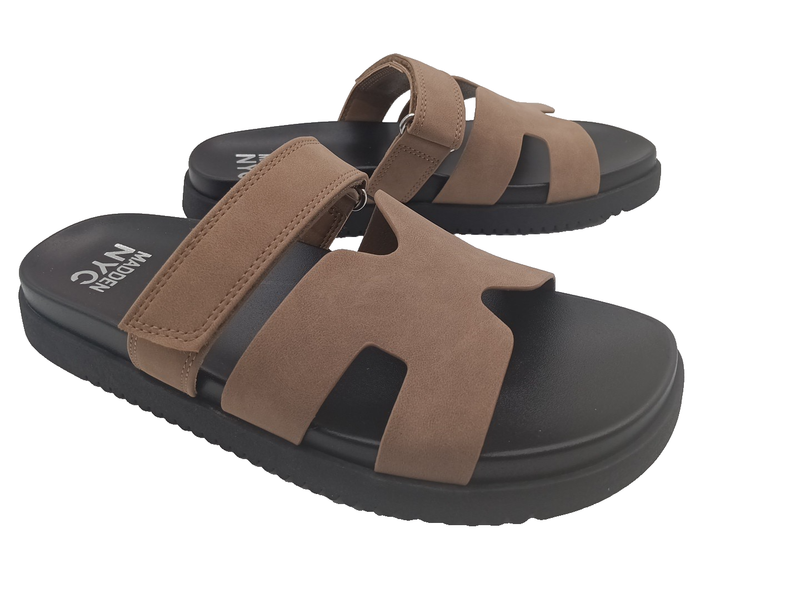 NWT NIB Madden NYC Women's Footbed Sandals Slip-On Medium Width Brown Size 9
