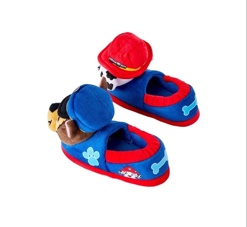 NWT Nickelodeon Paw Patrol Toddler Boys Girls Slippers Chase & Marshall Sz 9/10