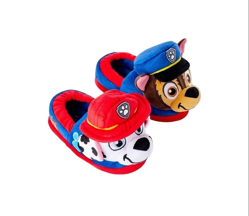 NWT Nickelodeon Paw Patrol Toddler Boys Girls Slippers Chase & Marshall Sz 9/10
