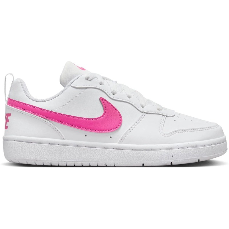 NWT Nike Girl Court Borough Low Recraft Big Kid Shoes White/Laser Fuchsia Sz 6.5