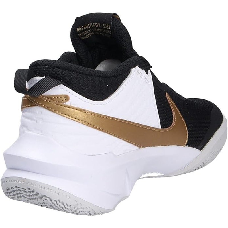 NWT Nike Unisex Team Hustle D 10 Basketball Shoes Black/Gold/White Size 7
