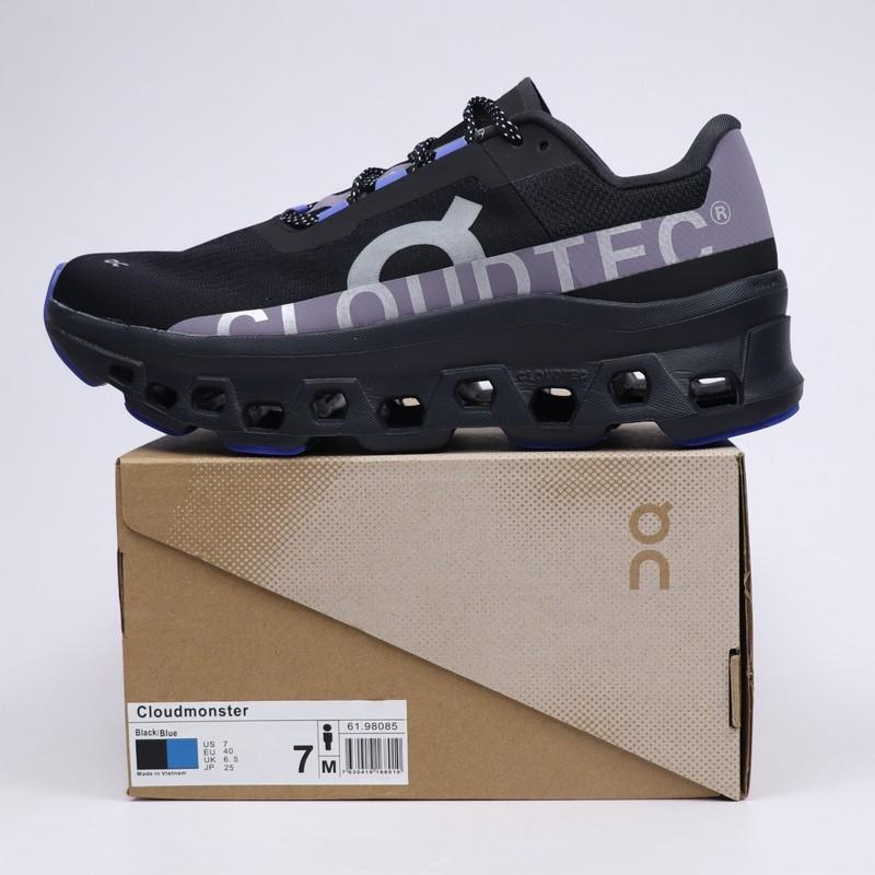 NWT On Running CloudMonster Monster Shock Absorbing Men's Shoes Black Gray Blue