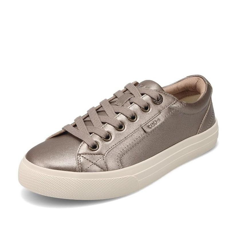 NWT Taos Plim Soul Lux Women’s Leather Sneaker – All Day Comfort Champagne 7.5