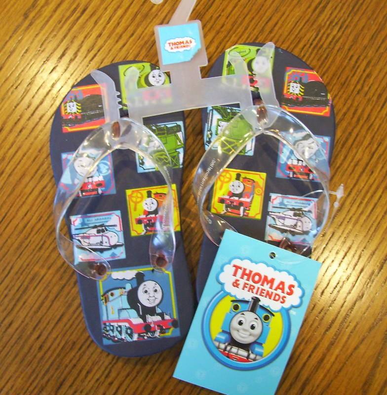 NWT Thomas & Friends TRAIN BLUE FLIP FLOP SANDALS 5/6