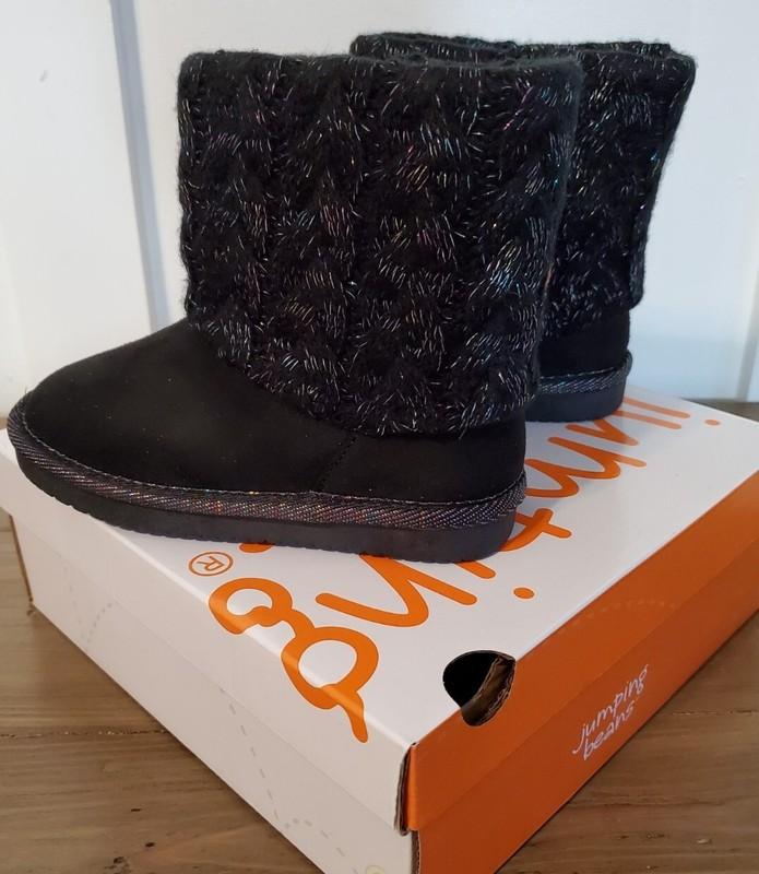 NWT Toddler Girls JUMPING BEANS Reagann Black Winter Boots Size 6T 7T 9T & 11