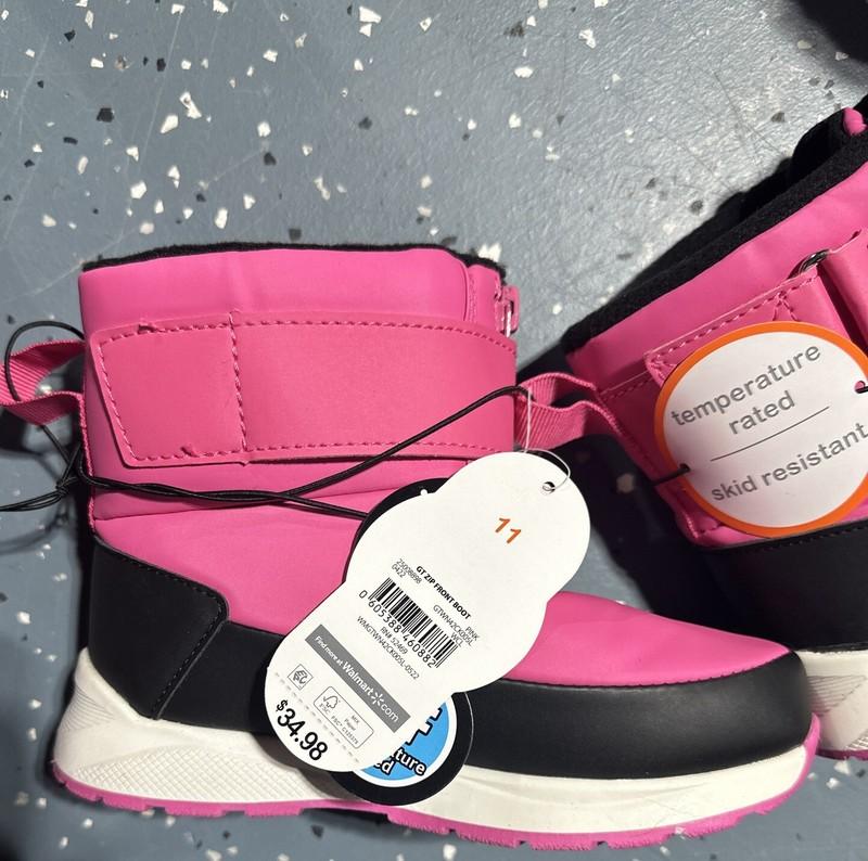 NWT Wonder Nation Pink & Black Toddler Girls Zip Front Boots Size 11