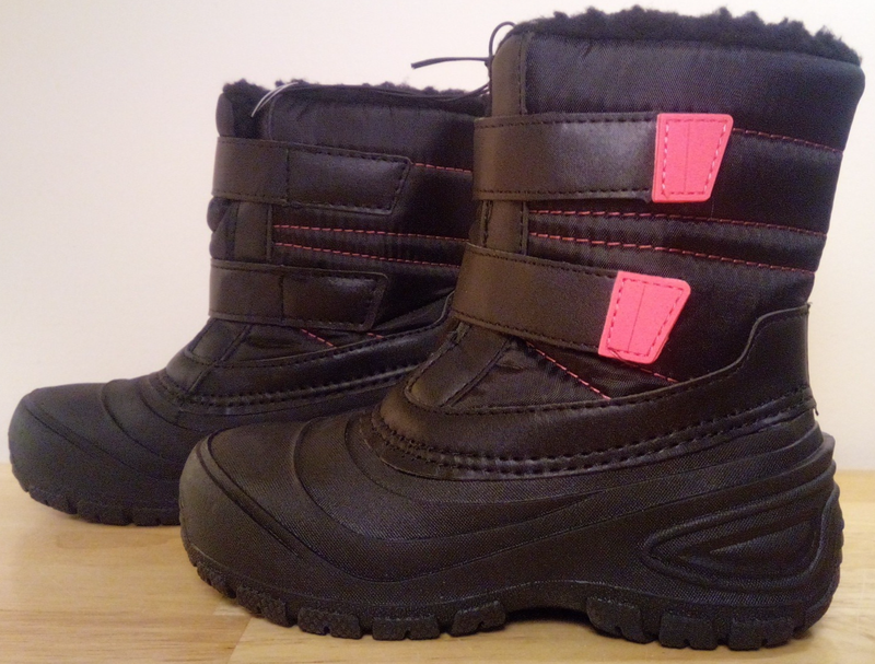 NWT Wonder Nation Toddler Boys Winter Boots Temp Rated Black Red Size 7 10 11 13