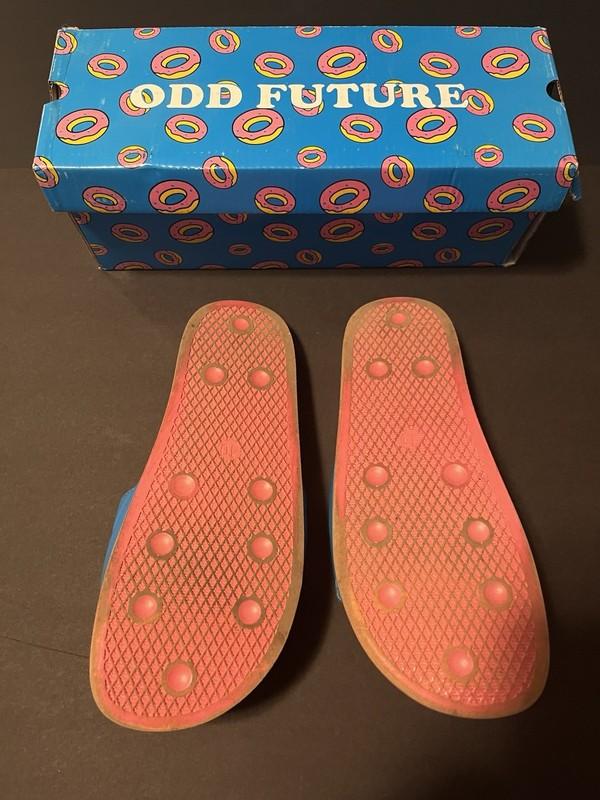 Odd Future Slides Size 10 Men's With Box OF Pink And Blue