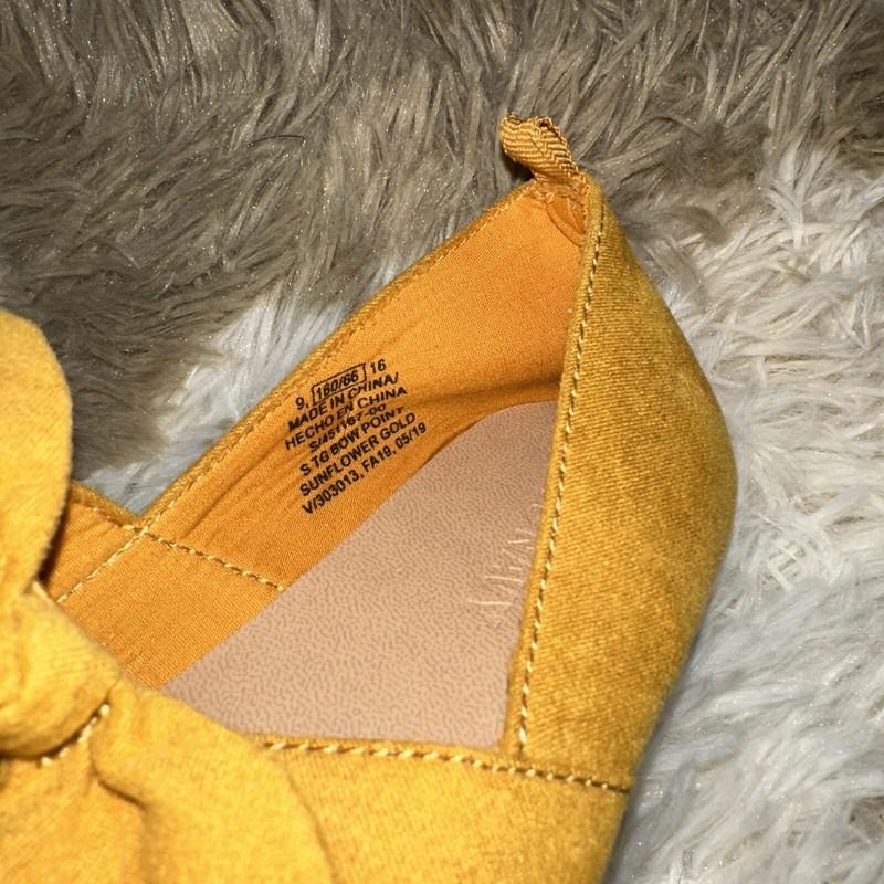 Old Navy Almond Toe Sunflower Gold Yellow Ballet Flats Girl’s 9 Boho Bow Strap