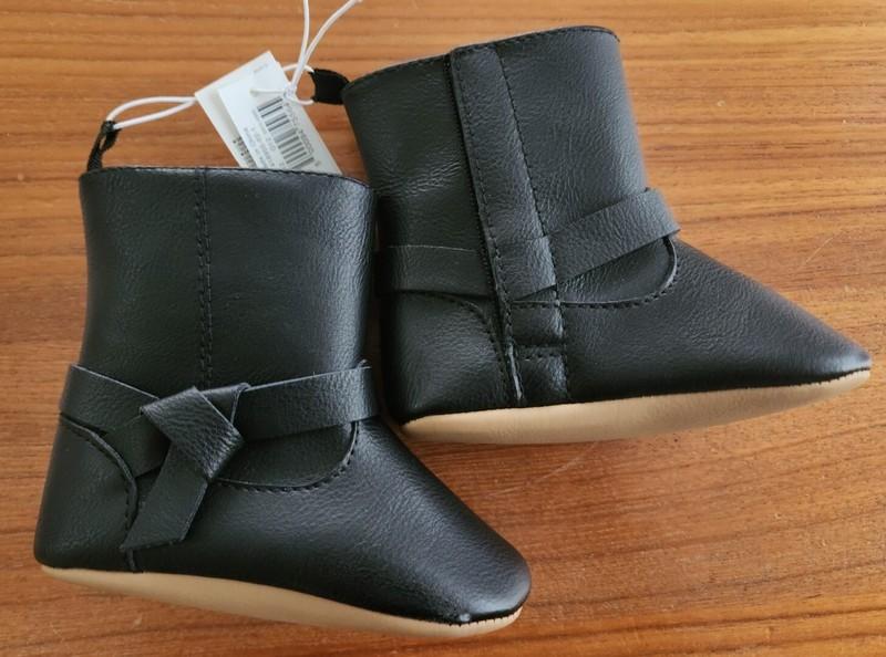 Old Navy Baby 6-12 MONTHS Crib Shoe Fall Winter Fashion Boots Black New #31823