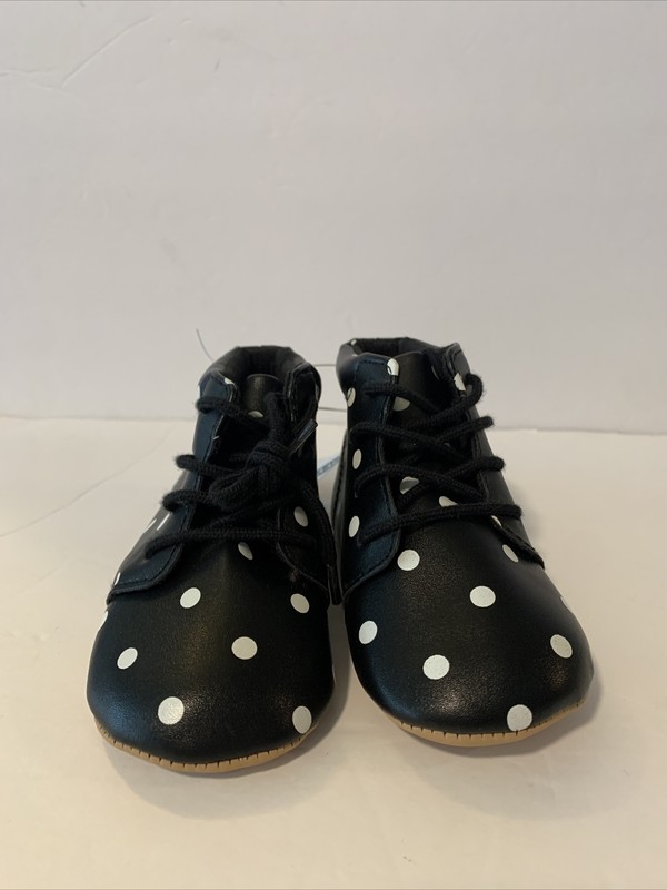 Old Navy Infant Black Bootie W/ Polka 18-24 Months. New With Tags