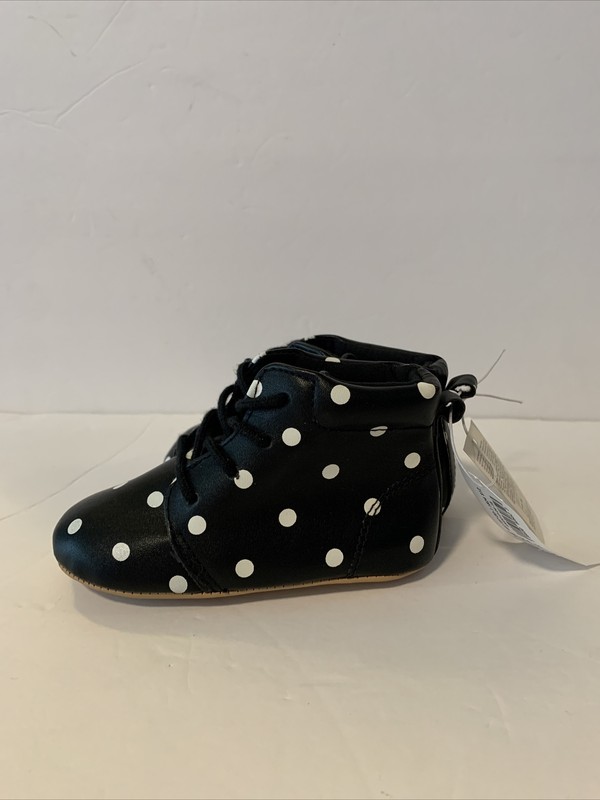 Old Navy Infant Black Bootie W/ Polka 18-24 Months. New With Tags