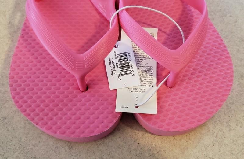 Old Navy Toddler Girls 5 6 7 9 10 Flip Flops PINK Sandals Ankle Strap #17121