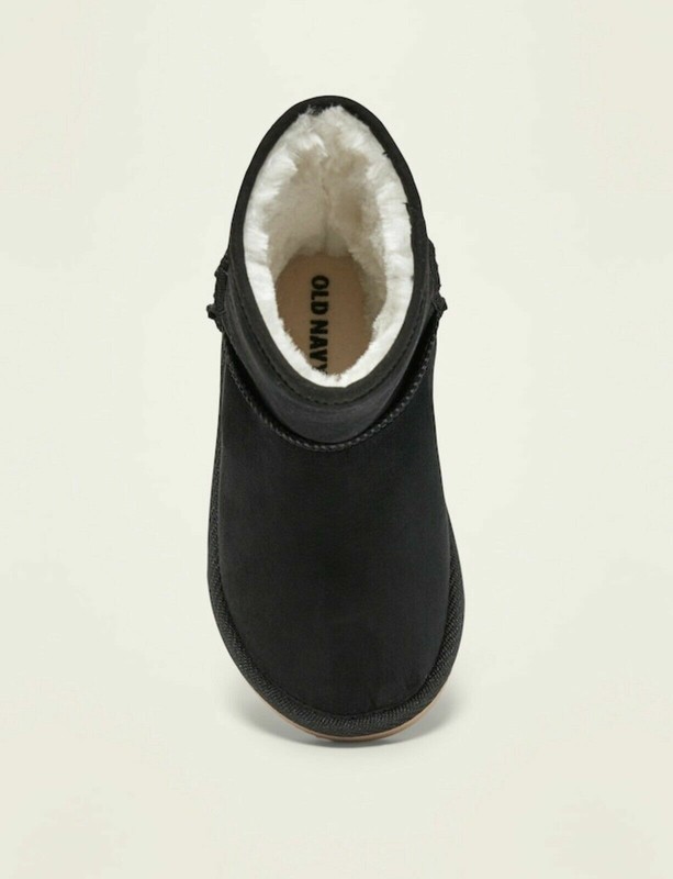 Old Navy Toddler Girls Faux Suede Sherpa Lined Boots Black Jack Size 6 7 Or 11