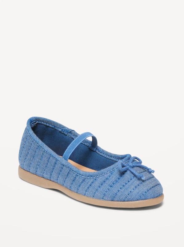 Old Navy Toddler Girls Quilted Ballet Flat Shoes Blue Size 5 6 7 9 10 11 $20