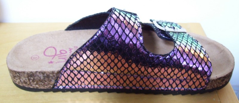 Olivia Miller Girl Shimmery Mermaid Slip On Slide Sandals Youth Sz 2 Or 3