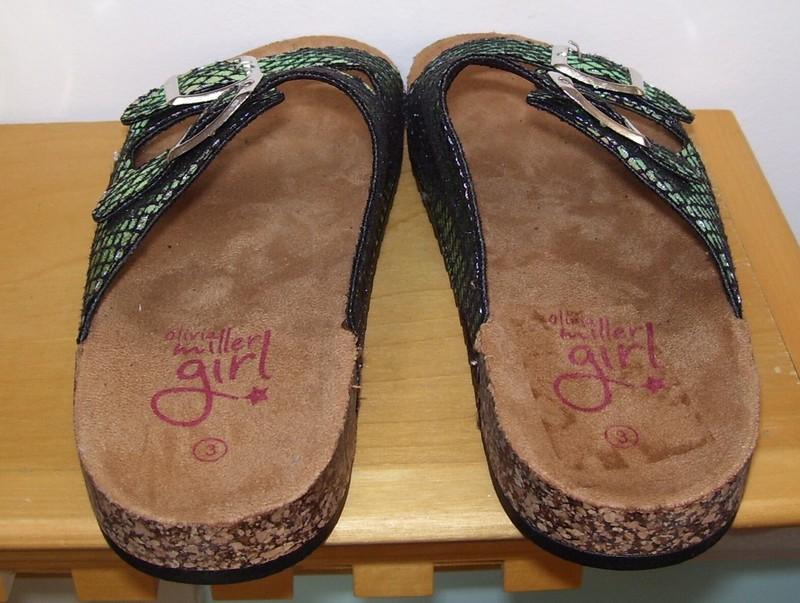 Olivia Miller Girl Shimmery Mermaid Slip On Slide Sandals Youth Sz 2 Or 3