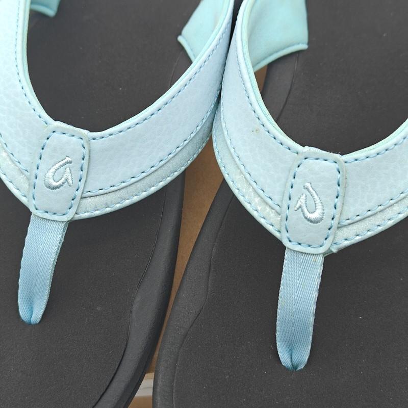 OluKai Ohana 20110-1L40 Women Blue Sandals Arch Support Flip Flop Sz 7/8/9/12