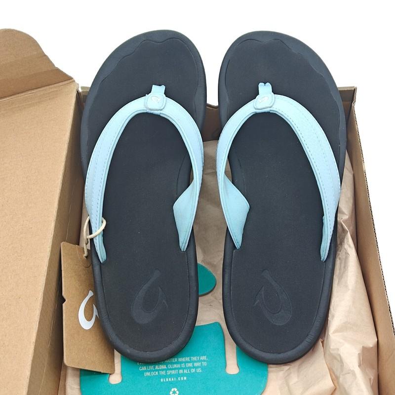 OluKai Ohana 20110-1L40 Women Blue Sandals Arch Support Flip Flop Sz 7/8/9/12