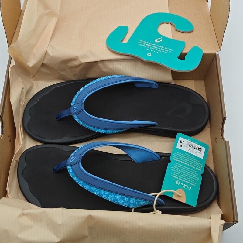 OluKai Women's Ohana Koa 20368 Navy/Black Flip Flop Beach Sandals SZ 6/7/8/9/10