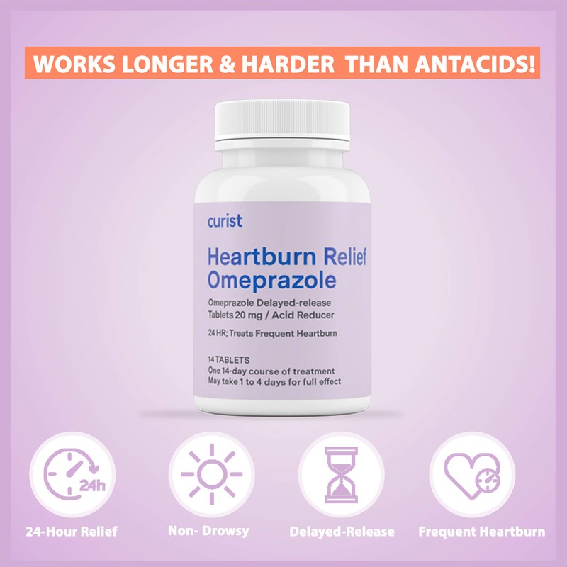 Omeprazole 20 Mg Tablets (Generic Prilosec) 42 Ct Heartburn Relief Omeprazole