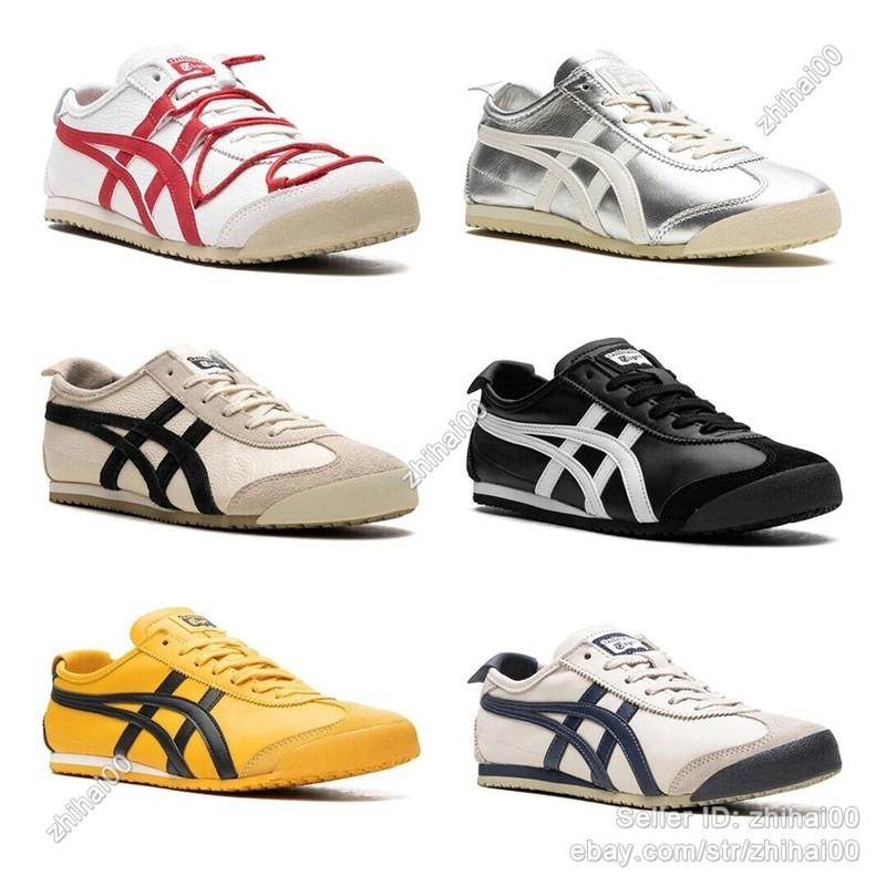 Onitsuka Tiger MEXICO 66 Yellow/black Leather Sneakers Unisex Classic Comfort