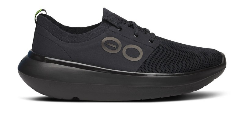 Oofos Men's OOmy Stride All Black Size 12 New NIB Comfort Recovery Athletic