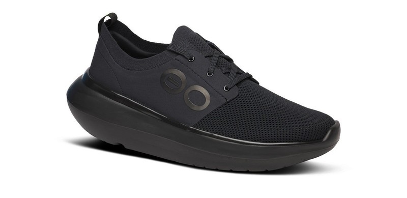 Oofos Men's OOmy Stride All Black Size 12 New NIB Comfort Recovery Athletic