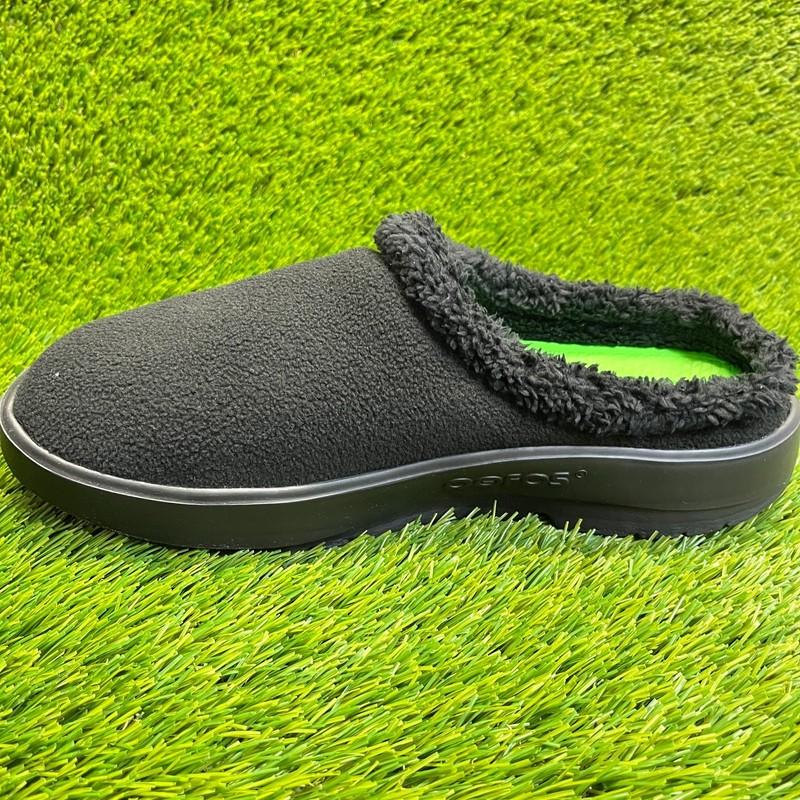 Oofos OOcoozie Mule Mens Size 12 Black Casual Walking Slip On Recovery Sandals