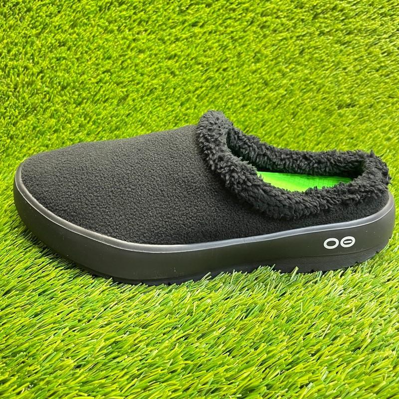 Oofos OOcoozie Mule Mens Size 12 Black Casual Walking Slip On Recovery Sandals