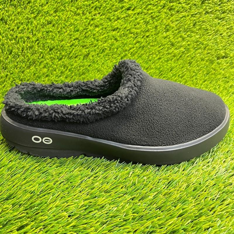 Oofos OOcoozie Mule Mens Size 12 Black Casual Walking Slip On Recovery Sandals