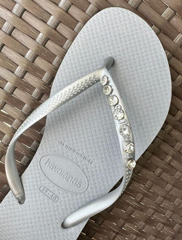 Original Flip Flops Women Slim With Crystals And Personalized Charm