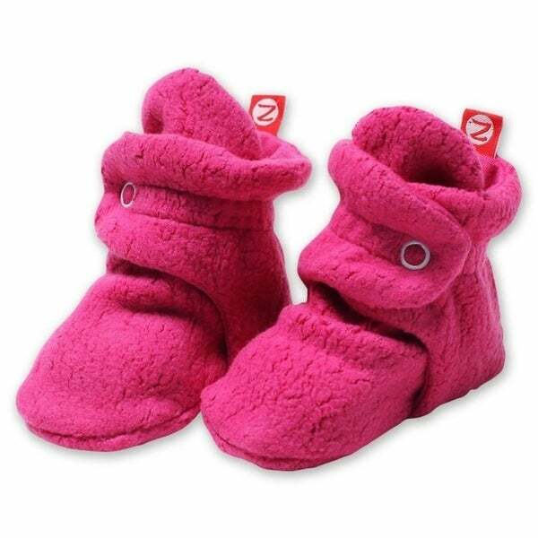 Original Zutano Baby BOOTIES 6m Fuchsia Pink Stay-on Fleece Infant Shoes