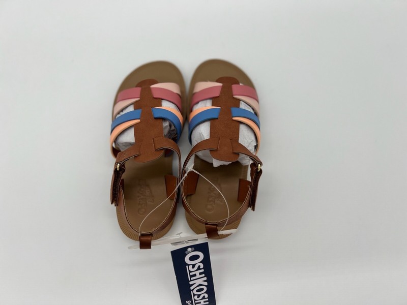 OshKosh B’gosh Amalie Sandals Girl's Size 12 Tan Multi Toddlers Ankle Strap