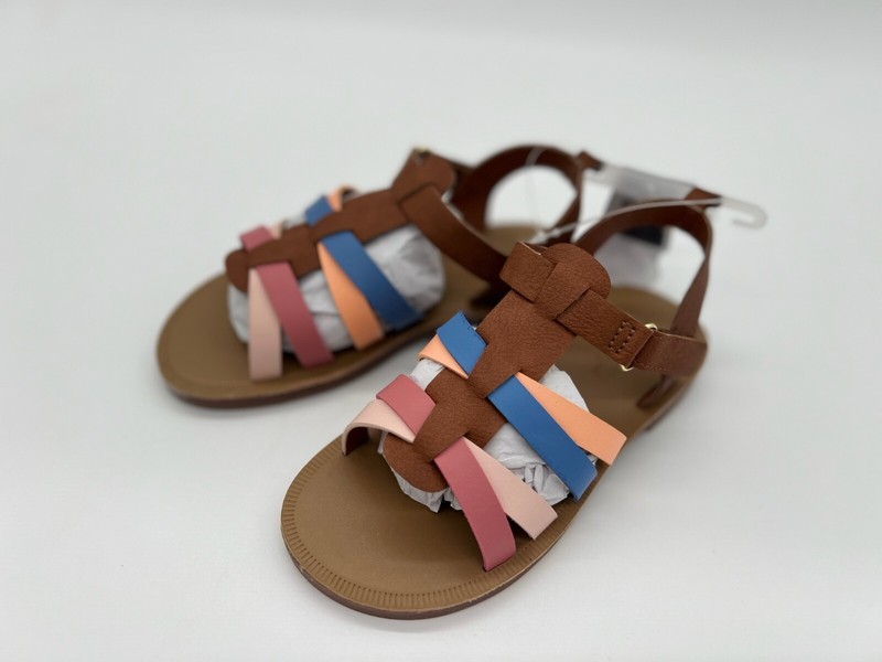 OshKosh B’gosh Amalie Sandals Girl's Size 12 Tan Multi Toddlers Ankle Strap