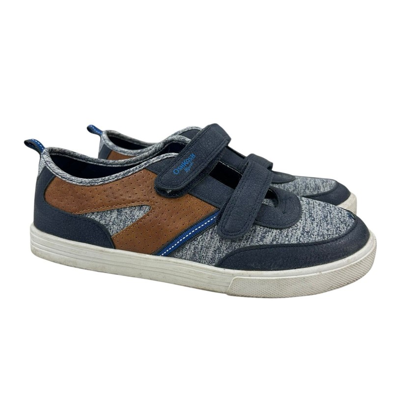 OshKosh B'gosh Boys Navy Brown Robin Casual Self Fastener Casual Sneakers 3