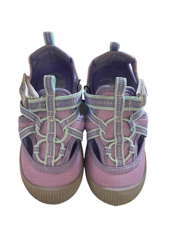 OshKosh B'gosh Flexible Outsole Bump Toe Shoes Size 7 Purple Sparkle